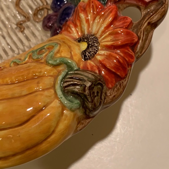 RETIRED FITZ & FLOYD AUTUMN BOUNTY SERVING BOWL. - Picture 8 of 12